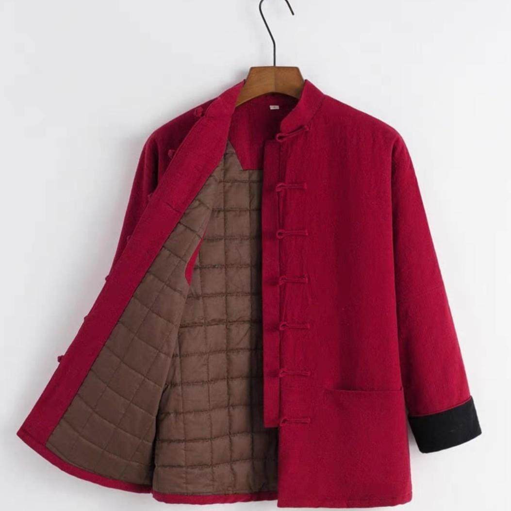 唐装男士连肩袖棉花棉袄亚麻冬季加厚棉服中国风盘扣对襟复古棉衣,男装,唐装,淘宝优惠券,粉丝福利购,淘宝优惠卷