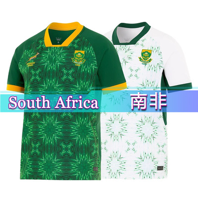 2026南非橄榄球衣主客场短袖七人制T恤休闲版运动服 rugby Jersey