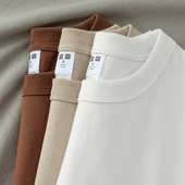 T恤男白色夏季 宽松纯棉内搭长袖 卫衣男款 320g重磅短袖 秋冬打底衫