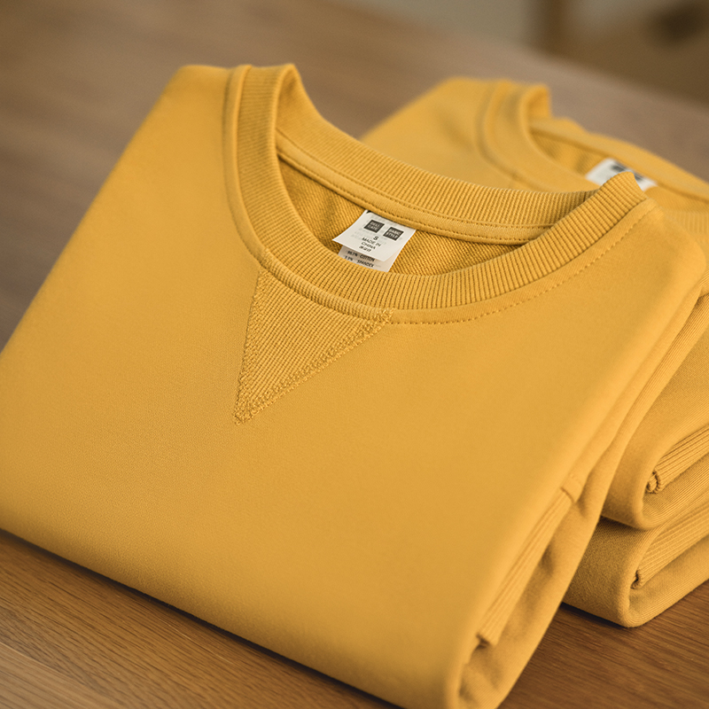 2025新款潮牌蛋黄色重磅卫衣