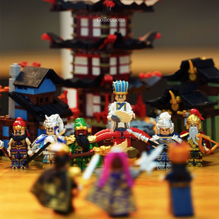 得高三国小侠人仔吕布关羽赵云曹操貂蝉诸葛亮迪库积木儿童玩具