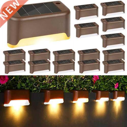 16 PCS Solar LED Deck Lights Outdoor Waterproof Warm White S