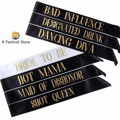 7pcs/set Team Bride Bachelorette Party shoulder strap Brid