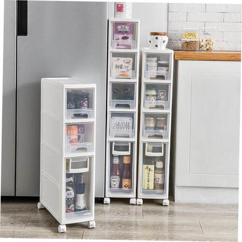 16cm slit storage cabinet Drawer type shelf with wheel toile