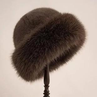 Winter Hat for Women Faux Fur Fluffy Bucket Hat for Women Lu