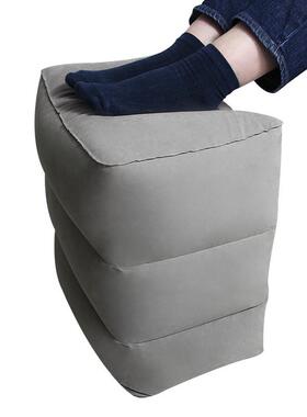 3 Layers Inflatable Travel Foot Rest Pillow Airplane Train C