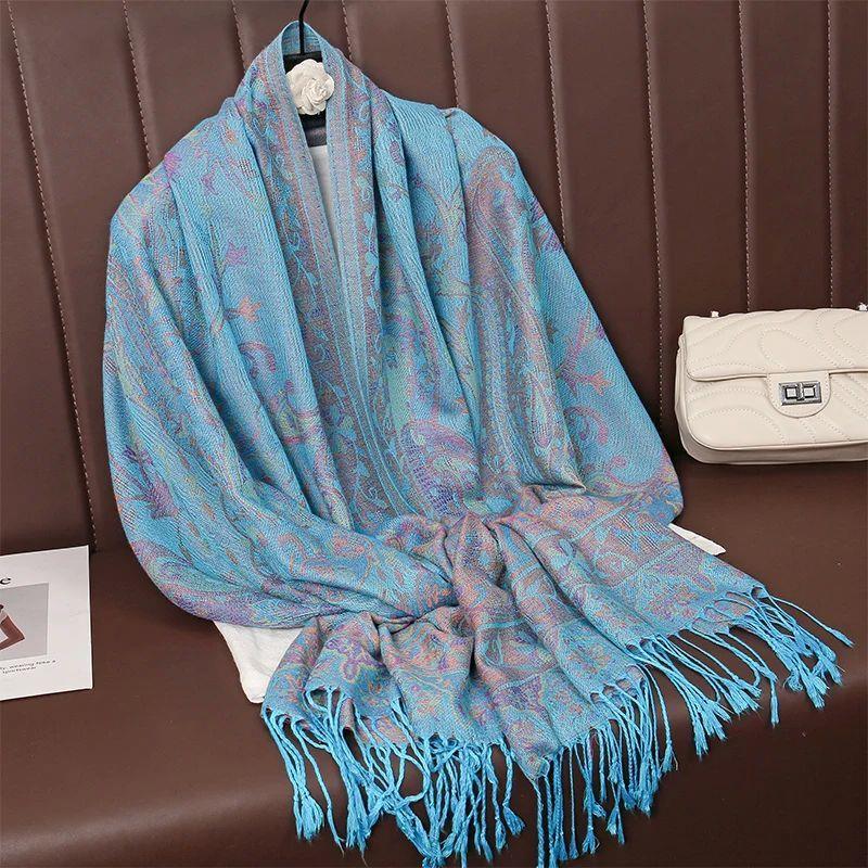 Tassel Blanket Design Thick Pashmina New Winter Warm Shawl W