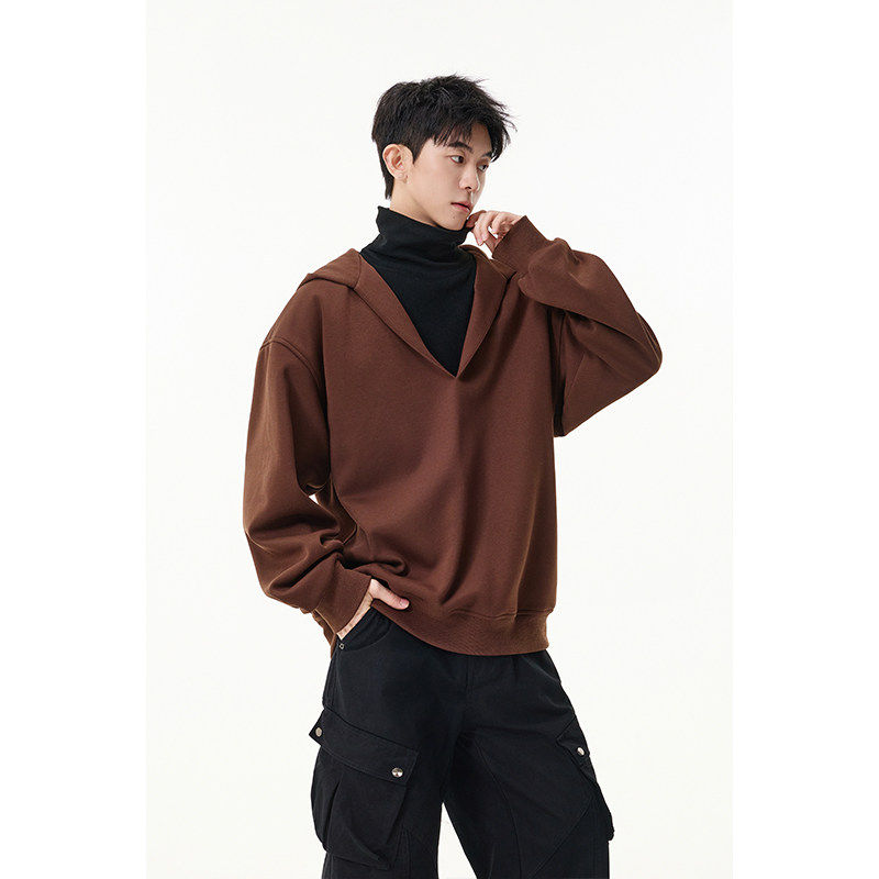 百搭潮流春秋时尚长袖卫衣连帽假领子高领内搭套头宽松男士,男装,卫衣,淘宝优惠券,粉丝福利购,淘宝优惠卷