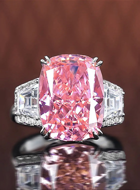 S925纯银高碳钻戒指11*15mm