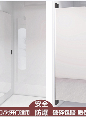 衣柜镜子内装推拉镜衣橱平开门穿衣镜内置旋转隐藏折叠伸缩全身镜