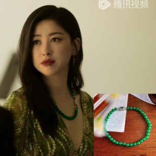 蜜语纪许蜜语朱珠同款颗颗打结天然绿玉髓项链10mm大颗粒帝绿项链