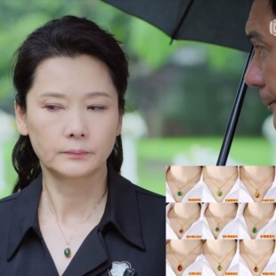 承欢记杨紫刘婉玉何赛飞同款黄铜镀金双水波项链镶嵌红绿宝石项链