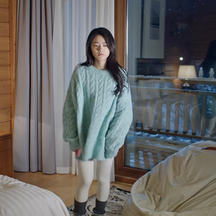 骄阳似我聂曦光赵今麦同款圆领套头麻花毛衣女秋冬宽松复古针织袖