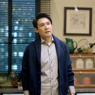 不期而遇的生活肖克明张铎同款加厚青果领毛衣V领休闲针织开衫男