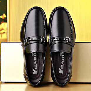 意尔康男鞋官方优惠券商务正装皮鞋真皮休闲套脚牛皮豆豆鞋