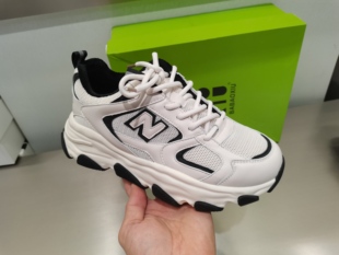 巴宝秀2025冬季款真皮女鞋厚底增高老爹鞋N字单鞋加绒运动休闲鞋