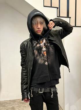 自主 FW17 VTM Mispaced Skull Hoodie 错位骷髅头印花连帽卫衣