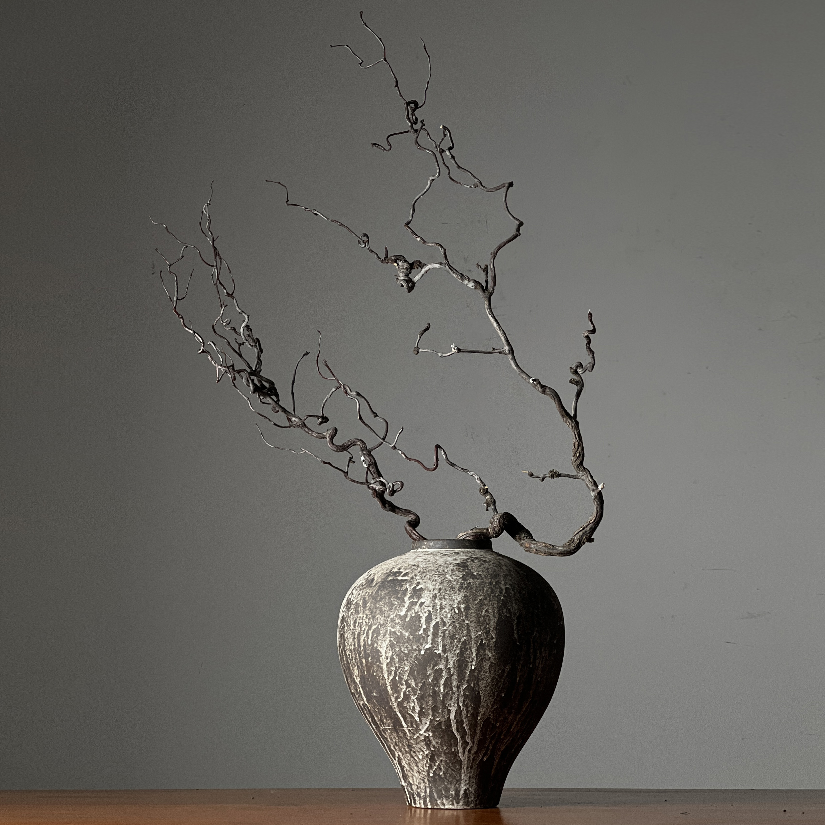 侘寂风陶瓷景德镇玄关枯枝花瓶