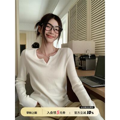 苏三三v领针织衫女2025新