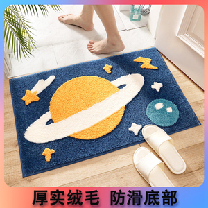 卡通植绒家居卫生间门口门垫地垫家用浴室吸水地毯厕所防滑脚垫毯