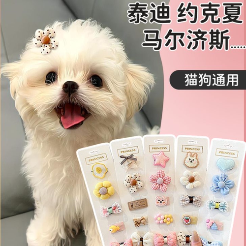 狂甩不掉狗狗发夹宠物猫狗通用约克夏泰迪马尔济斯头饰鼻梁碎发M