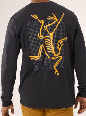Arcteryx始祖鸟Multi Bird Logo Ls字母图片LOGO印花圆领长袖T恤
