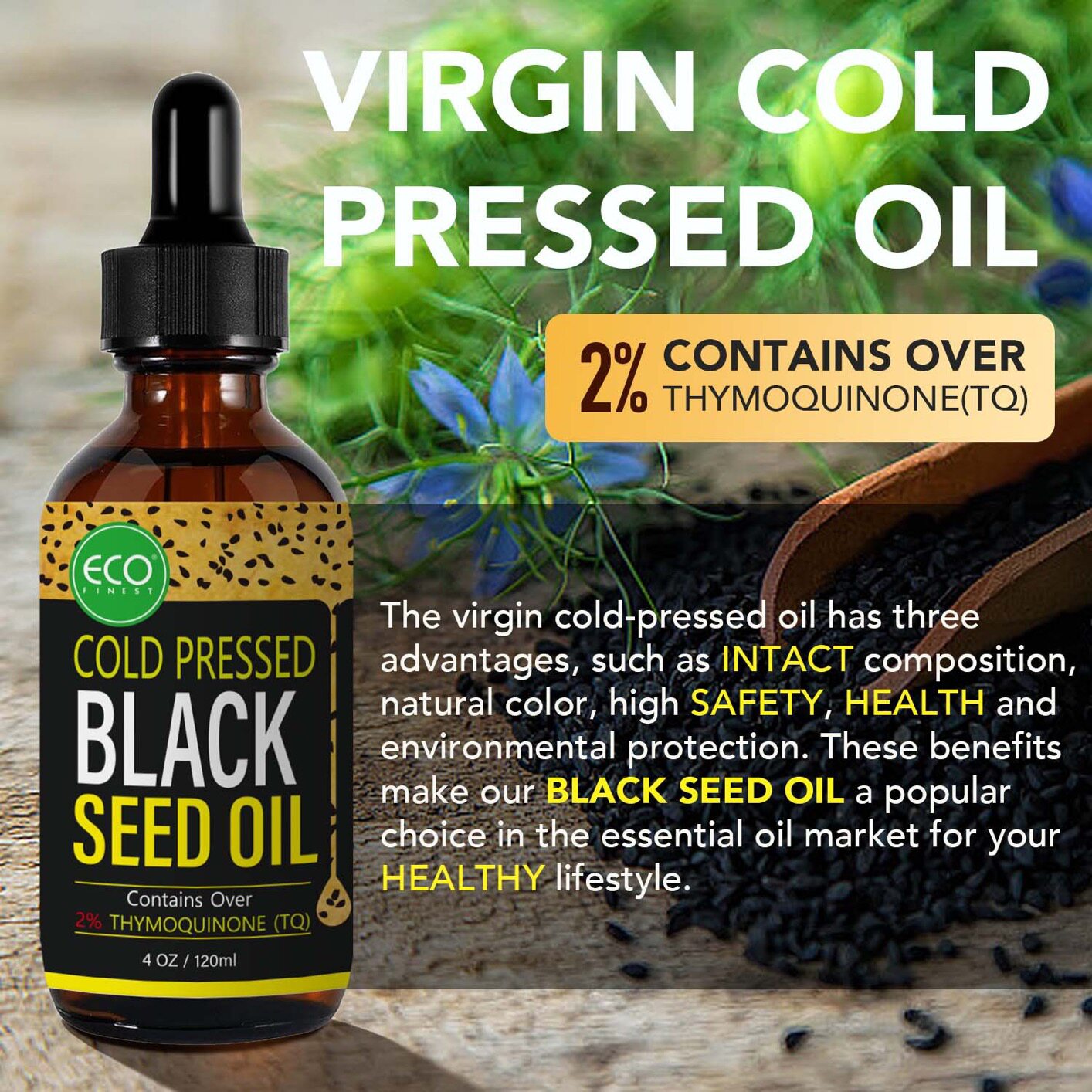 American Liquid Black Seed Oil, Black Cumin Seed Oil w thumbnail 3