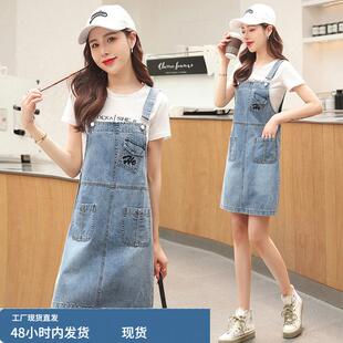 牛仔背带裙两件套女士2026新款夏季时尚减龄a字连衣裙吊带连体裙