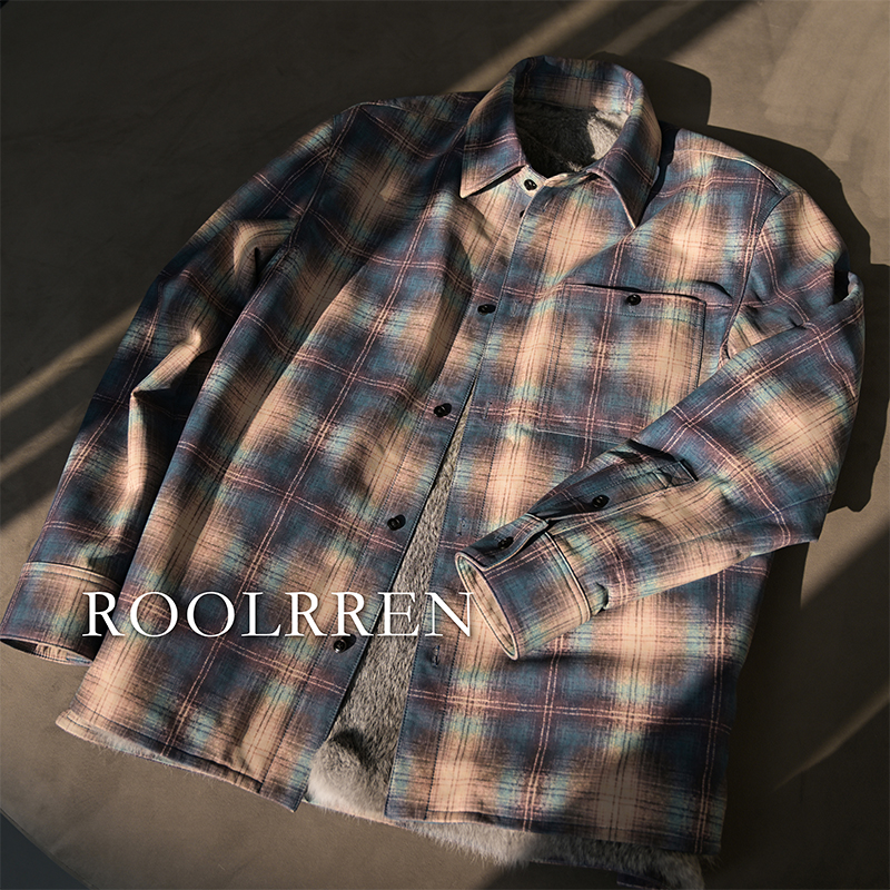 rooleen翻领秋冬衬衫皮草