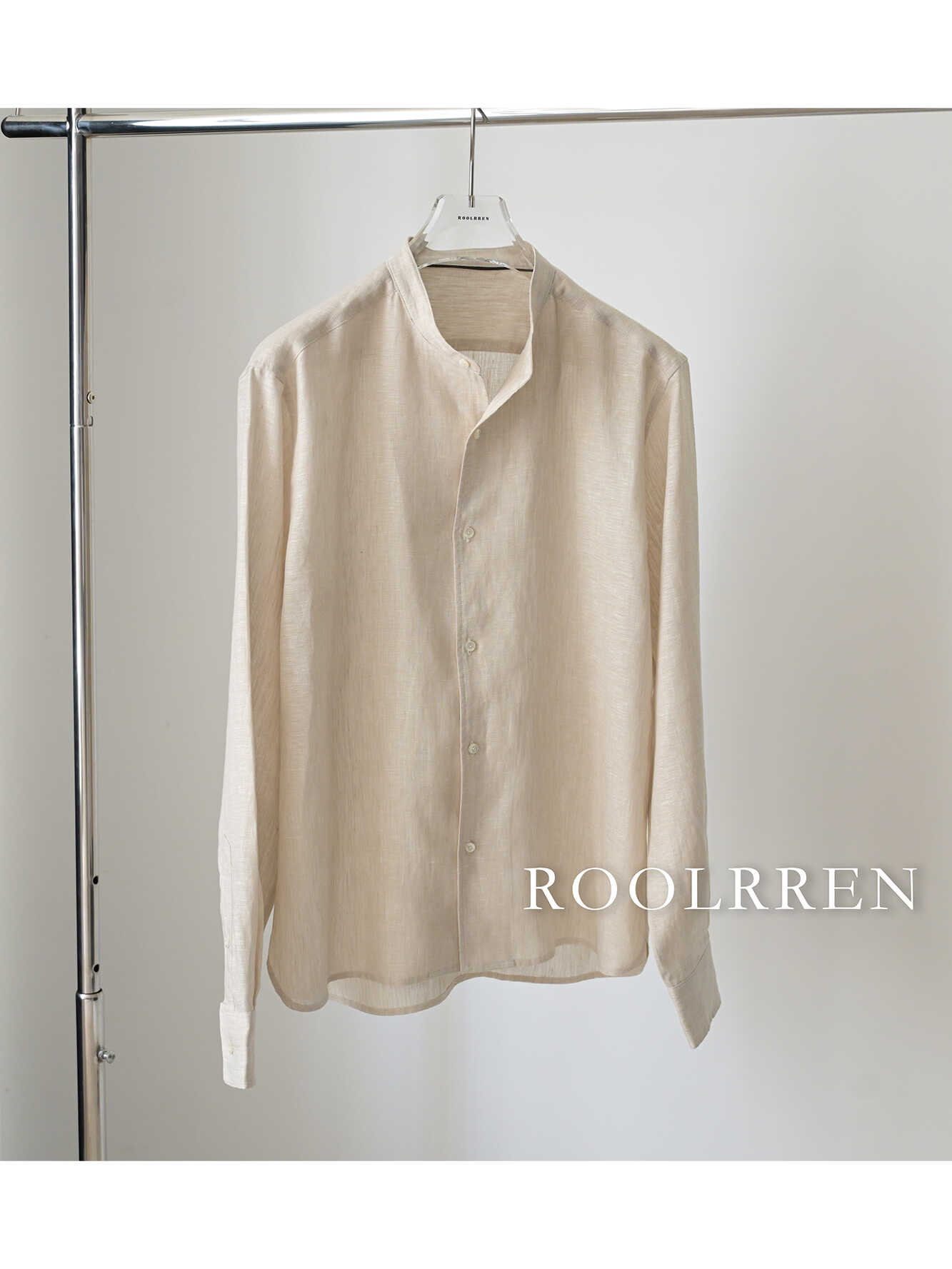 纯亚麻松弛进口长袖衬衫ROOLRREN