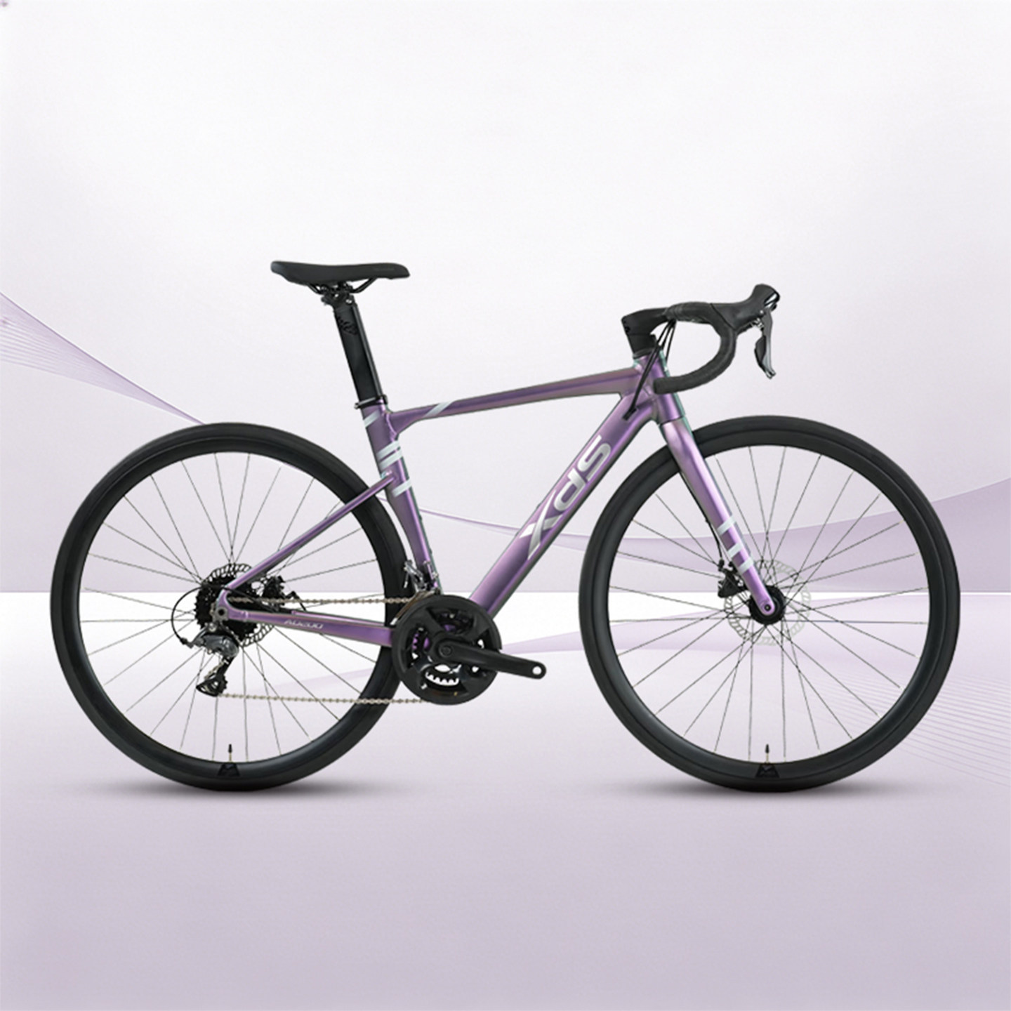 喜德盛公路自行车AD200铝合金车架破风一体把16速碟刹通勤2026款