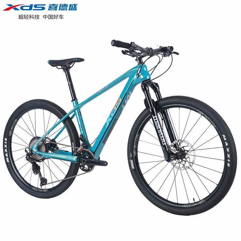 喜德盛山地自行车山霸mt3碳纤维车架禧玛诺xt24速油刹越野单车