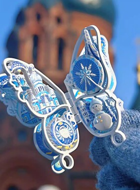 正版26年新品哈尔滨蝴蝶冰箱贴裸眼3D版AR动画翅膀可动招财纳福