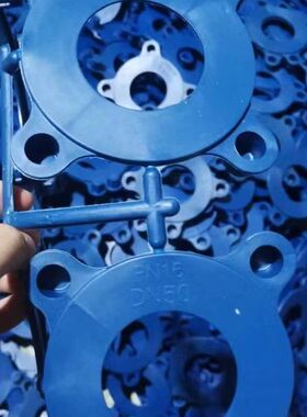 空心蓝色塑料法兰盖密封面端面保护盖四爪盖法兰齿条法兰封口盖