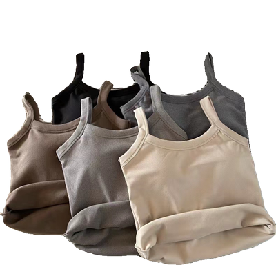 2023新款带胸垫德绒吊带背心女秋