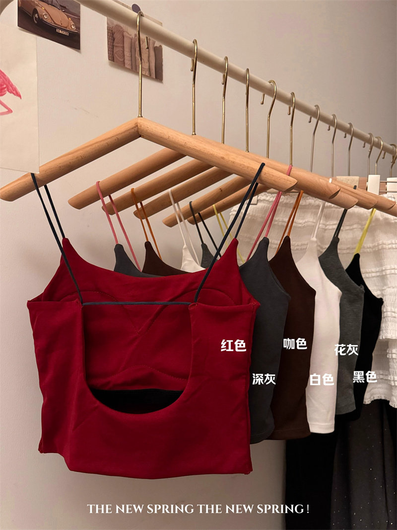 性感辣妹撞色大露背吊带免穿内衣带胸垫美背女防走光抹胸吊带背心,女装/女士精品,背心吊带,淘宝优惠券,粉丝福利购,淘宝优惠卷