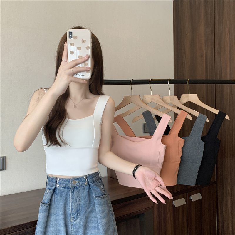带胸垫吊带背心女装2024新款春季