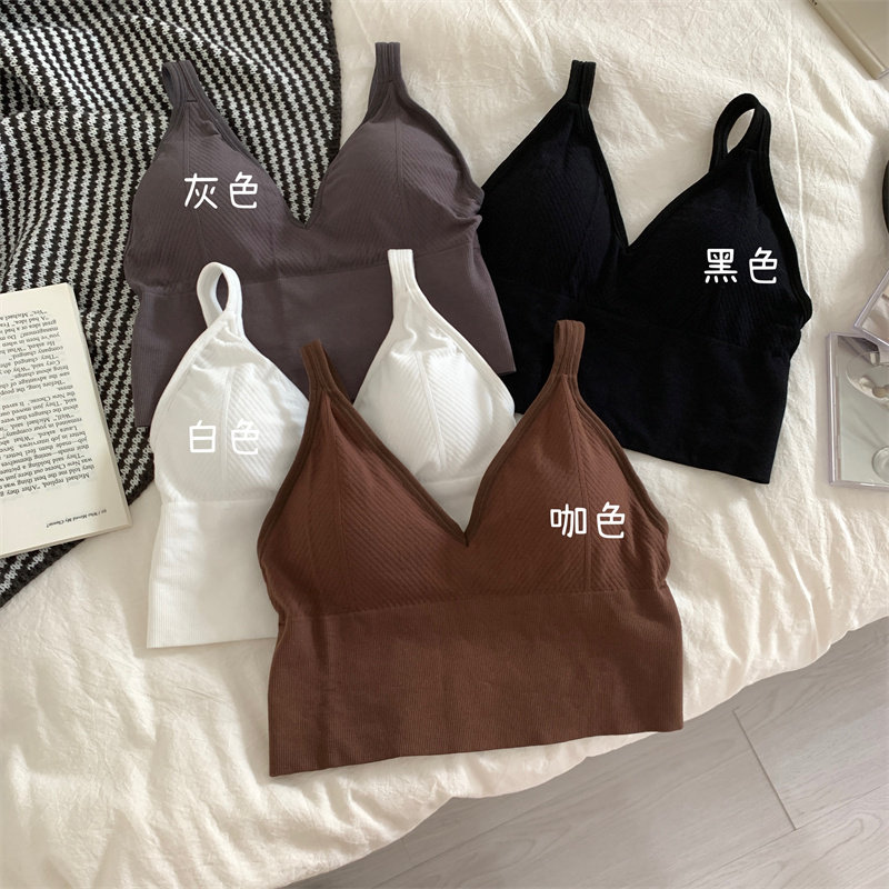 美背内衣女无钢圈文胸学生高中少女吊带抹胸裹胸运动背心网红爆款