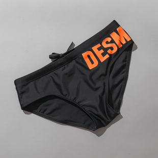 游泳裤男款三角时尚字母印花紧身性感高弹短裤夏季海边度假三角裤