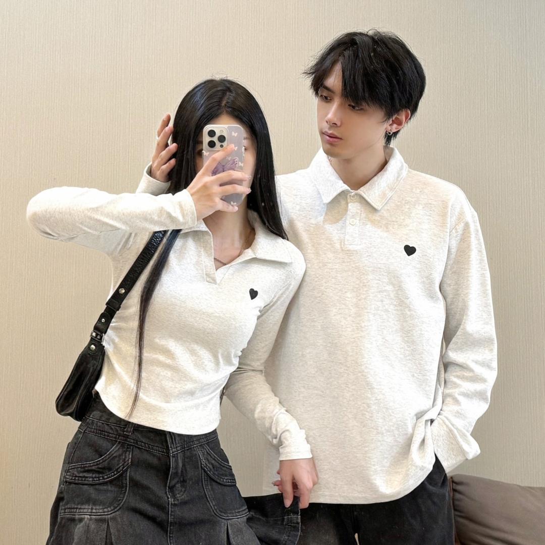 情侣装2025新款秋季长袖polo衫T恤气质网红小众不一样初秋穿搭