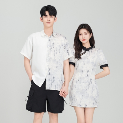 水墨国风新中式情侣装夏装