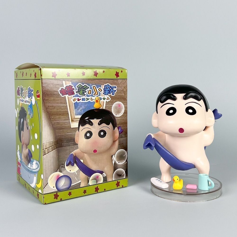 大摆件超可爱Q版玩具新品!洗澡小新皮卡GK首款Q蜡笔小清新