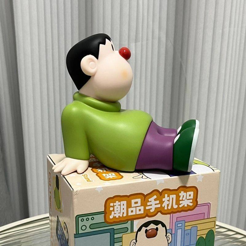胖虎手机支架懒人手机座手办模型可爱桌面摆件公仔潮玩礼物送朋友