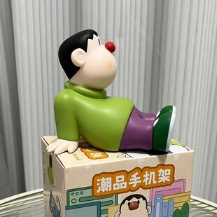 胖虎手机支架懒人手机座手办模型可爱桌面摆件公仔潮玩礼物送朋友