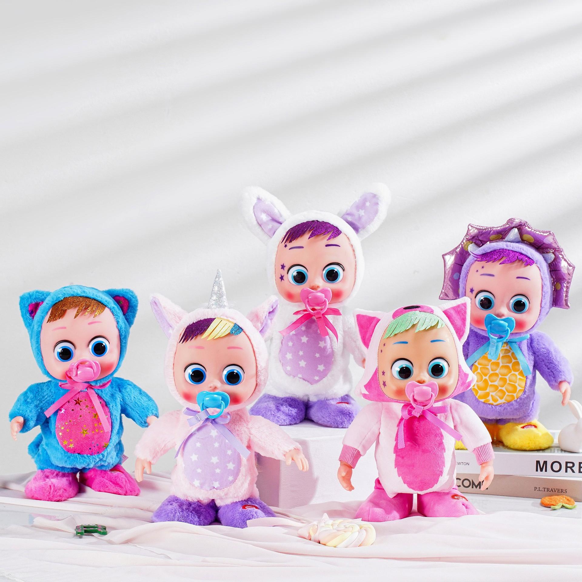 会走路唱歌会哭泣搪胶娃娃婴儿宝宝音乐玩偶电动独角兽玩具猫恐龙