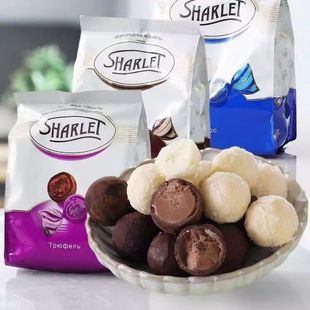 俄罗斯进口涅夫斯基卡布奇诺椰子味核桃酱松露巧克力夹心糖果零食