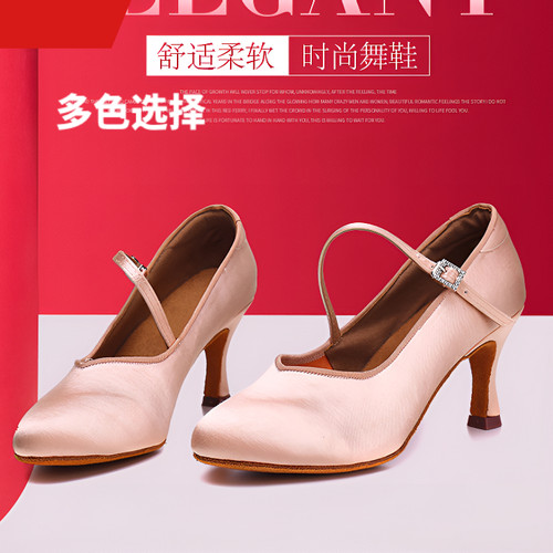 真丝摩登舞鞋女国标练功鞋