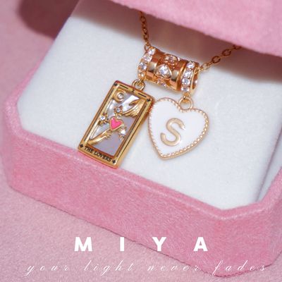 钛钢锆石项链 The Lovers 心愿塔罗系列·恋人 字母定制项链