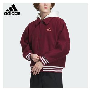 Adidas阿迪达斯加绒外套男新款克宽松羊毛棒球服加厚开衫IT0210