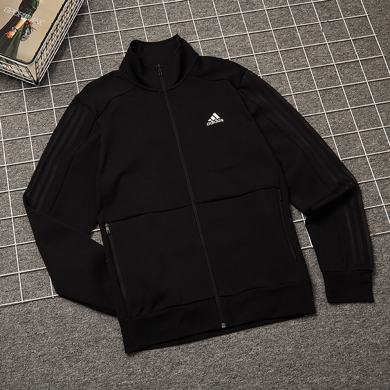 adidas阿迪达斯外套男官网旗舰秋季休闲运动服立领夹克男 gf3977